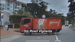 27nov2024 sentosa redmart lorry driver fail to engage handbrake chased after runaway lorry [upl. by Yesiad]