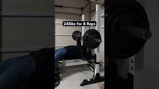 Barbell Bench Press 245lbs for 8 Reps [upl. by Ennylhsa]