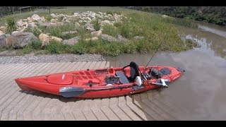 Test Run of my new Watersnake 24lb electric Kayak Motor on the Hobbie Revo [upl. by Ahseyt]