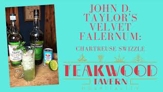 How to use John D Taylors Velvet Falernum in a cocktail Make a Chartreuse Swizzle [upl. by Ereynihc]