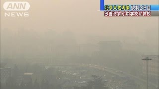 北京大気汚染、規制しても改善せず 生活に影響続く151221 [upl. by Chyou]