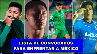 LISTA DE CONVOCADOS SELECCIÓN BOLIVIANA 2024 VS MEXICO  LA BASE PARA LA COPA AMÉRICA [upl. by Marston]