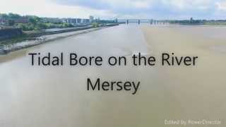 DJI Phantom view of the River Bore coming into the Mersey Estuary [upl. by Norword]