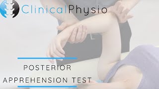 Posterior Apprehension Test for Shoulder Instability  Dislocation  Clinical Physio [upl. by Serle]