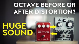 Octave Pedals  before or after distortion How to achieve huge guitar tones EHX Micro Pog [upl. by Eneloj]