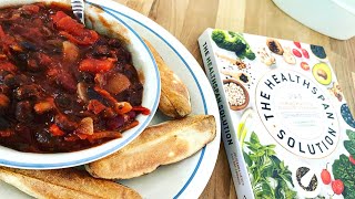 I make Veggie Chili from Ray Cronises Book  The Healthspan Solution [upl. by Yesoj]