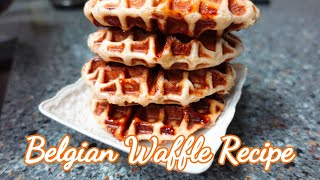 Belgian Waffle Recipe Liege Waffle with pearl sugar softchewycrispy crusthand kneading [upl. by Aniv]