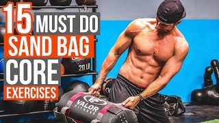 GREAT LOOKING ABS  15 MustDo Sand Bag Core Exercises [upl. by Nilats]