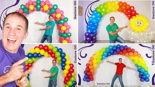 Como hacer un ARCO DE GLOBOS 😍 4 ideas Decoración con globos  Gustavo gg [upl. by Airrotal]