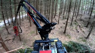 Alstor 840 H miniharvester in dense forest View from machine [upl. by Higginbotham]