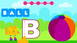 ABC Jump  Learn the Letter B and spell the Words BALL BEAR BALLOON  Cubic Frog Games [upl. by Gala]