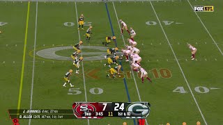 George Kittles nifty backshoulder catch nets 21yard gain in Packers territory [upl. by Henryetta]