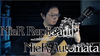 NIER REPLICANT ver122 Kainé Salvation Classical Guitar Solo w Tabs [upl. by Nedla]