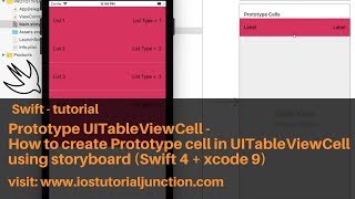 Prototype UITableViewCell How to create Prototype cell in UITableViewCell using storyboard Swift 4 [upl. by Ariaic]