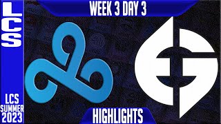 C9 vs EG Highlights  LCS Summer 2023 W3D3  Cloud9 vs Evil Geniuses [upl. by Anilocin]