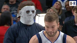 Mavs Fans Have to Make a Free Throw Before Michael Myers Blocks Them [upl. by Odracir]