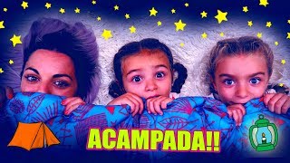 ACAMPAMOS ⛺ en CAMA ELÁSTICA por la NOCHE 🌖 👨‍👩‍👧‍👧 Itarte Vlogs [upl. by Odnomyar207]