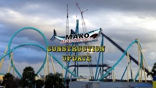 SeaWorld Orlando Mako Construction Update 123015 Top em Off [upl. by Anadroj]