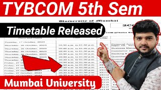 TYBCOM 5 Sem Exam Timetable  Mumbai University 202324 Tybcom Exam Timetable  Jitesh sir [upl. by Atteselrahc]