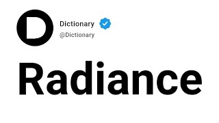 Radiance Meaning In English [upl. by Anafetse]