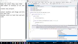 Enter Number Less Then 100 int Text Box C [upl. by Pammie]