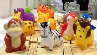 Wildlife Zoo Animal Toys for Children Learn Animal Names Animal Sounds Toy Collection [upl. by Hotze]