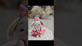 Cute bunny topper made with fondant caketopper cake fondanttoppers bunny cutebunny [upl. by Tuneberg865]