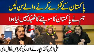 Pakistan K Tukray Krny Waly Sun Lein  Hum Ney Theka Nahi Liya  Ali Amin Gandapur Full Angry Speech [upl. by Eirffej]