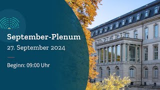 SeptemberPlenum Freitag 27 September 2024 [upl. by Keeryt]