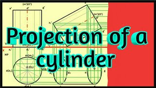 Projection of a cylinder  Projection of Solide cylinder  Rn Learning [upl. by Sperling]