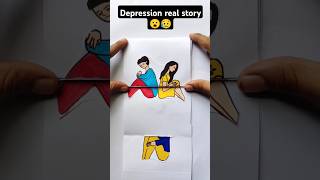 Depression real story 😥😮 storyart boyssadstory sadreality depression KhushiDrawingAcademy1 [upl. by Premer]