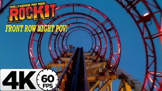 Hollywood Rip Ride Rockit at NIGHT Front Row POV 4K 60fps [upl. by Juana]