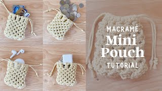 How to make Easy Macrame Mini Pouch Organizer Tutorial for Beginners [upl. by Yblehs]