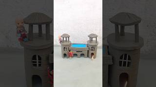 destroying a beautiful miniature clay house 😱shorts [upl. by Biddy745]