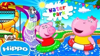 Hippo 🌼 Parc aquatique 🌼 Fun glissades deau 🌼 Jeu de dessin animé pour les enfants [upl. by Nnalyrehc]