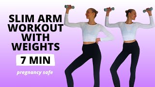 Arm Workout with Dumbbells or Weights Women Slim Arms Pregnancy Safe  Nina Dapper [upl. by Etessil106]