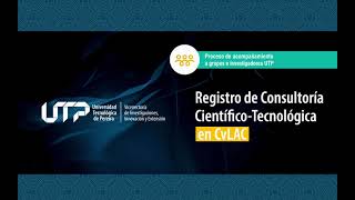 Registro de Consultorías CientíficoTecnológicas en CvLAC [upl. by Gal510]