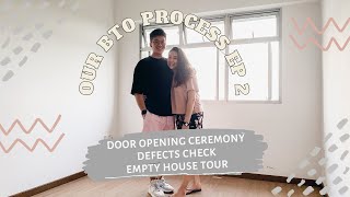 DOOR OPENING DEFECTS CHECK amp HOUSE TOUR  3ROOM HDB TOP FLOOR 🏠  OUR BTO PROCESS EP2 [upl. by Euqinitram]