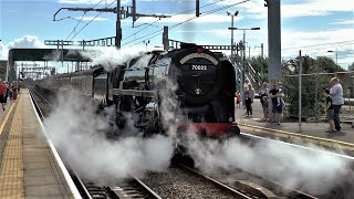 70000 Britannia On The Pembroke Coast Express At Carmarthen and Severn Tunnel Junction  290720 [upl. by Ecirtaed]