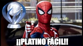 Marvels SpiderMan PS4  ¿Cómo obtener el Trofeo de PLATINO de forma Fácil y RÁPIDA [upl. by Brandes]