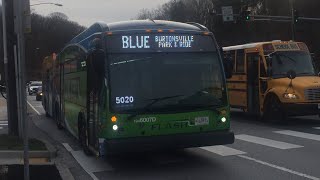 Montgomery County Transit Ride On FLASH 2020 Novabus LFS Artic 6007D on Route Blue [upl. by Eenar750]