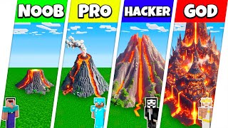 Minecraft Battle NOOB vs PRO vs HACKER vs GOD LAVA VOLCANO BASE HOUSE BUILD CHALLENGE  Animation [upl. by Imre]