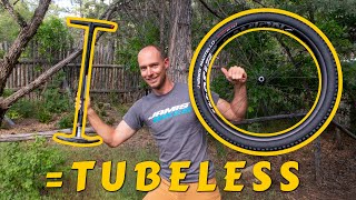 The SECRET TO INSTALLING TUBELESS TIRES WITH FLOOR PUMP without an air compressor or charger pump [upl. by Faxun]