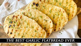 Incredible 5MINUTE Garlic Flatbread Recipe [upl. by Pebrook]