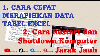 Cara rapihkan data Tabel EXCEL amp Restart atau Shutdown Komputer jarak jauh [upl. by Mike979]