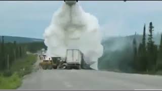 Canadair water drop on truck [upl. by Llertnad]