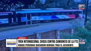 Itapúa Tren binacional chocó contra camioneta de la FTC [upl. by Bussey25]