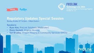 ProLink Technology Live 2024  Regulatory Updates Panel [upl. by Jeritah]