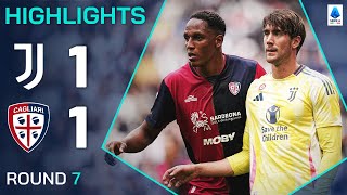 JUVENTUSCAGLIARI 11  HIGHLIGHTS  Juve pegged back by lastminute equaliser  Serie A 202425 [upl. by Anikahs]