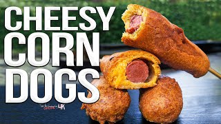 Easy Cheesy Homemade Corn Dogs  SAM THE COOKING GUY 4K [upl. by Maurilla]